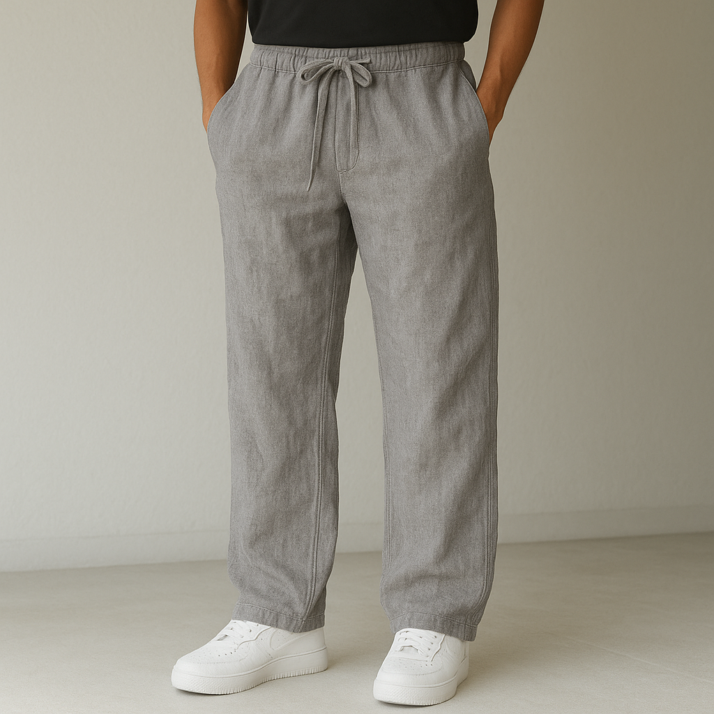Women's linen trousers loose fit breathable casual summer pants
