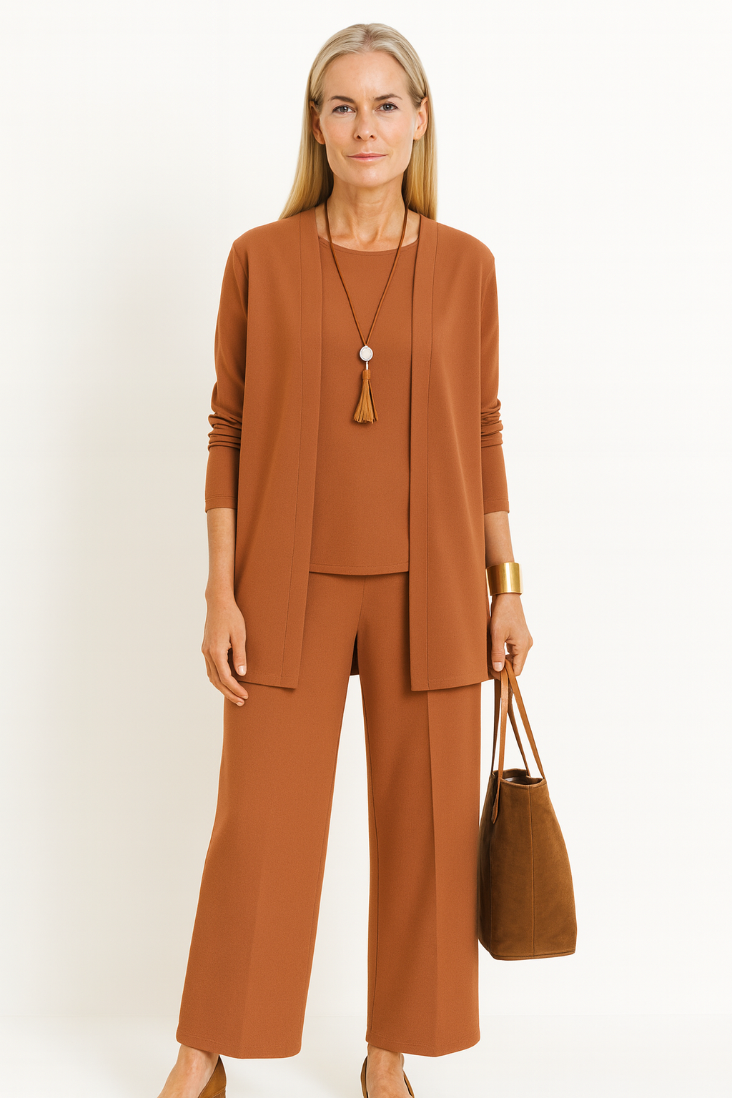 Women 3 Piece Set vest top and wide leg pants coordinated outfit
