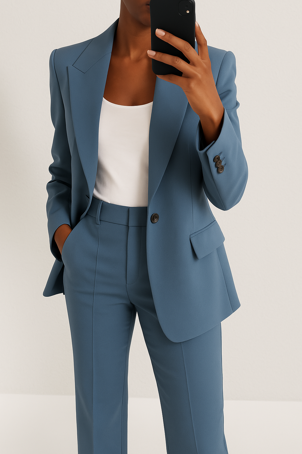Women 2 piece blazer trouser suit set tailored professional look