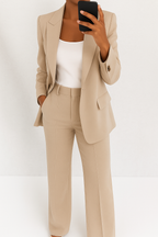 Women 2 piece blazer trouser suit set tailored professional look