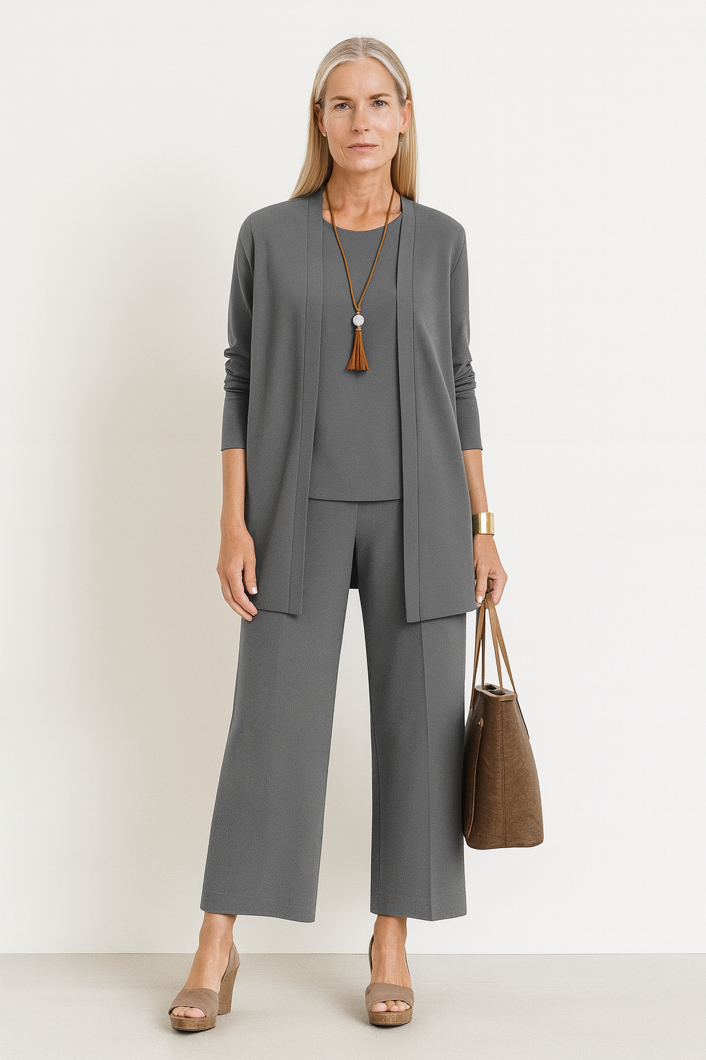 Women 3 Piece Set vest top and wide leg pants coordinated outfit