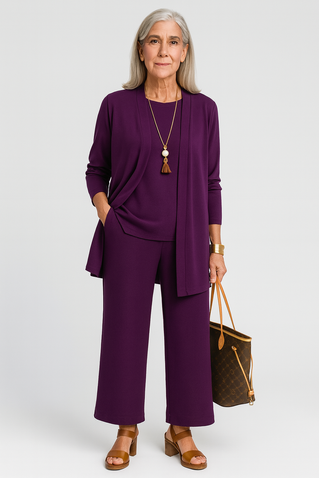 Women 3 Piece Set vest top and wide leg pants coordinated outfit