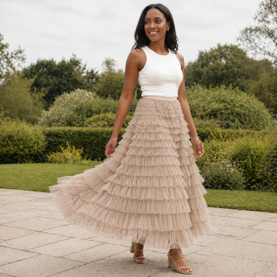 Tulle Midi Skirt | Flowing Style | Versatile Design