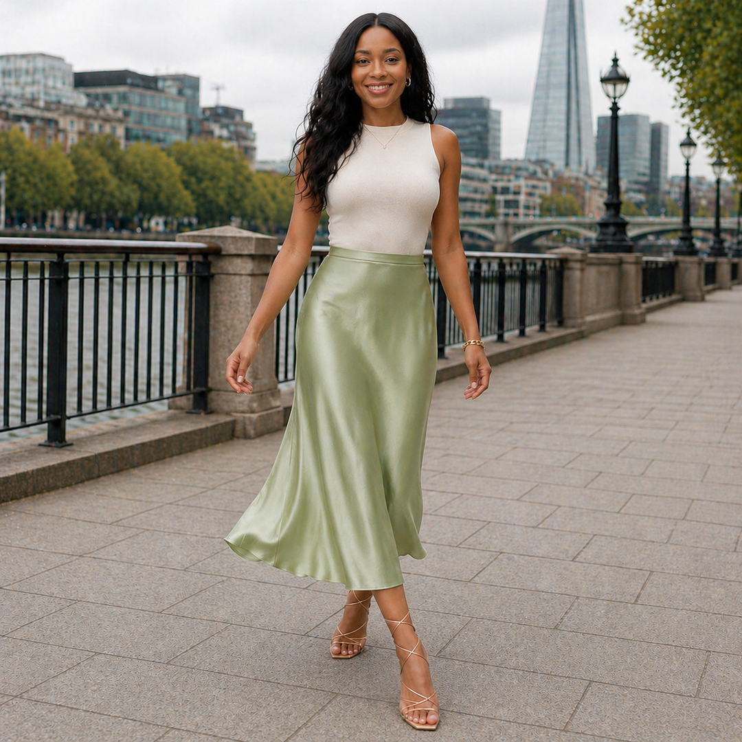 High Waist Midi Skirt | Fluid Style | Comfortable Fit