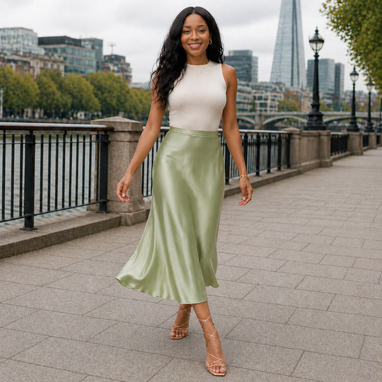 High Waist Midi Skirt | Fluid Style | Comfortable Fit