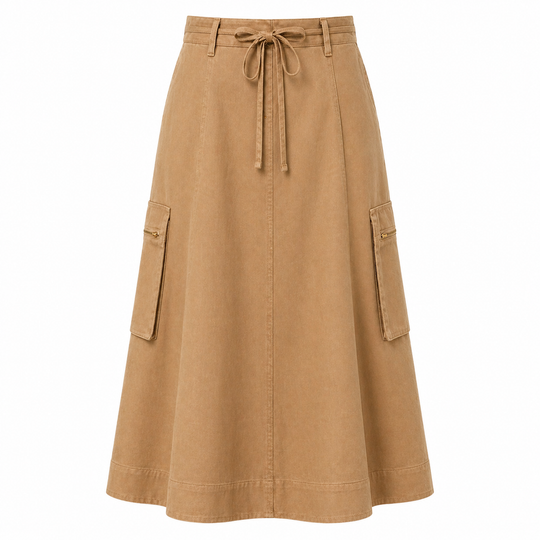 Women's Midi Skirt | Adjustable High Waist | Utility Style