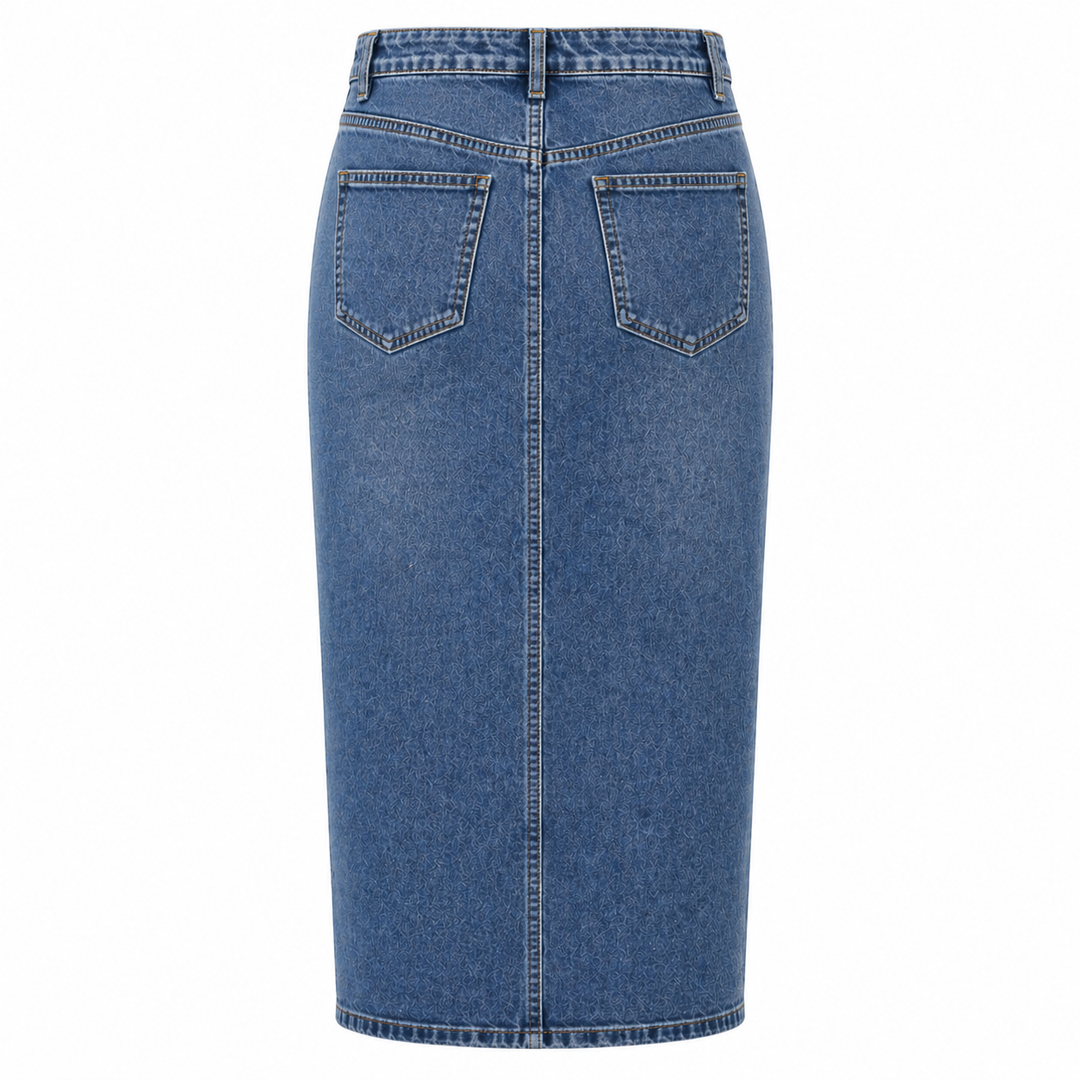 Pencil Skirt | Classic Style | High Waist, Denim Design