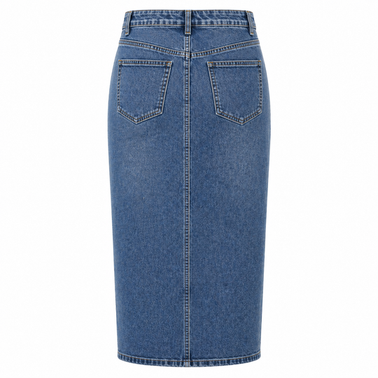 Pencil Skirt | Classic Style | High Waist, Denim Design
