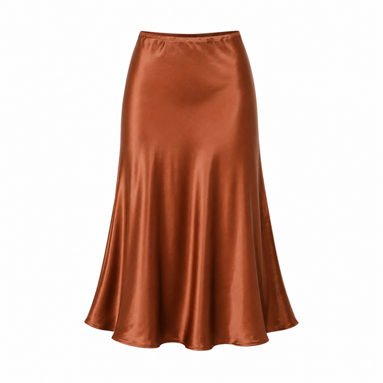 A-Line Satin Midi Skirt | Flattering Fit | Luxurious