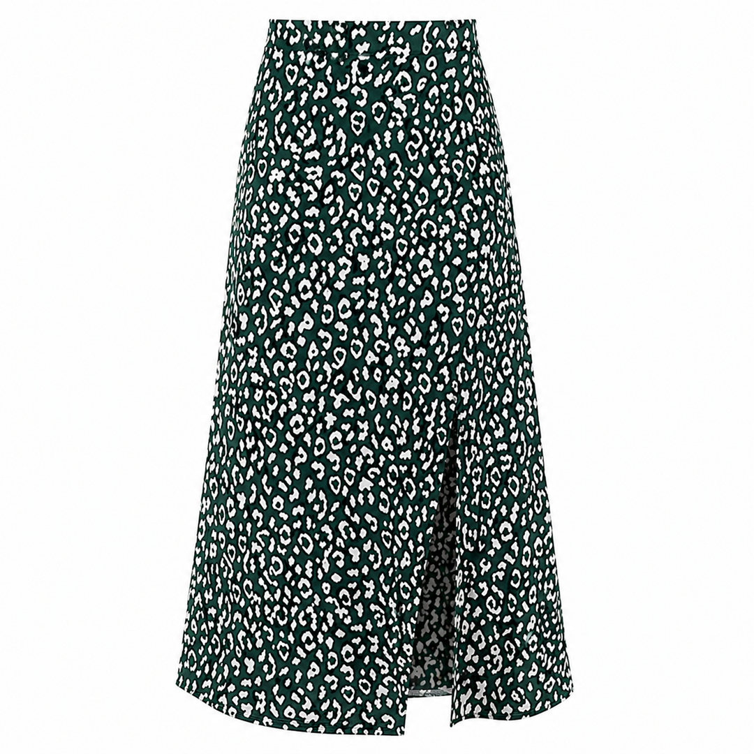 Maxi Skirt | Unique Leopard Print | High Slit