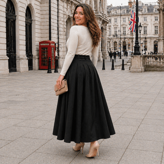 A-Line Maxi Skirt | High-Waisted | Pleated Design