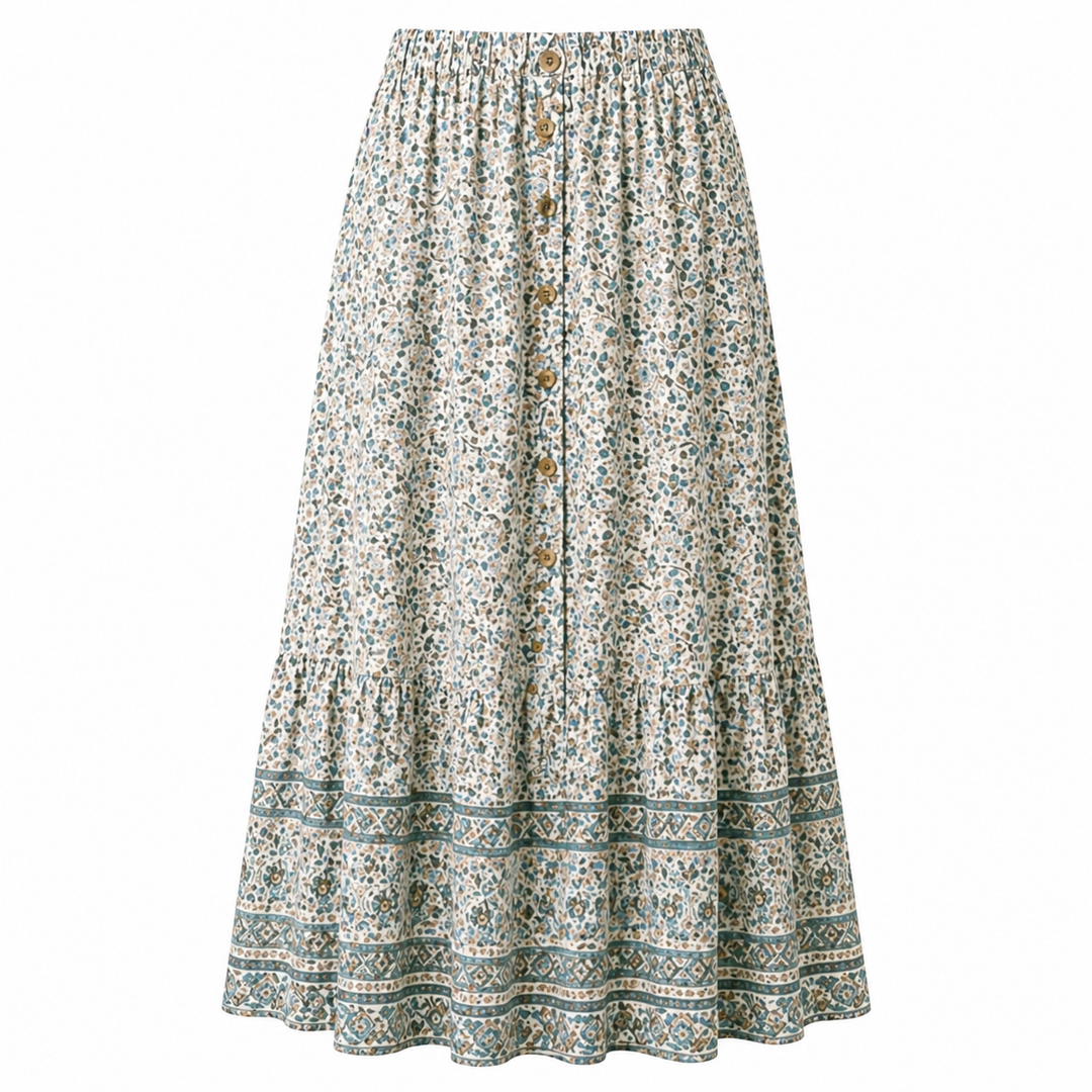 Maxi Skirt | Floral Design, Lightweight | Summer Wear