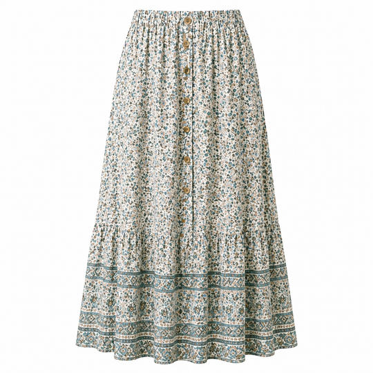 Maxi Skirt | Floral Design, Lightweight | Summer Wear