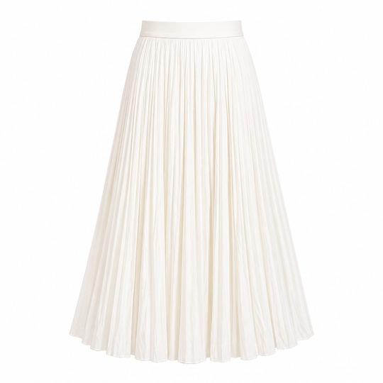 Maxi Skirt | White Pleated Design