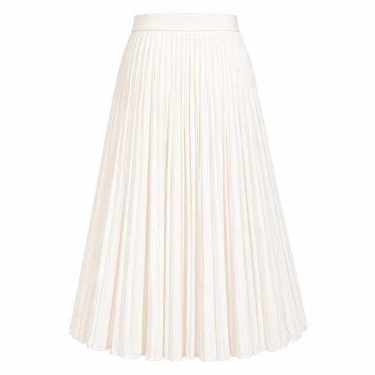 Maxi Skirt | White Pleated Design
