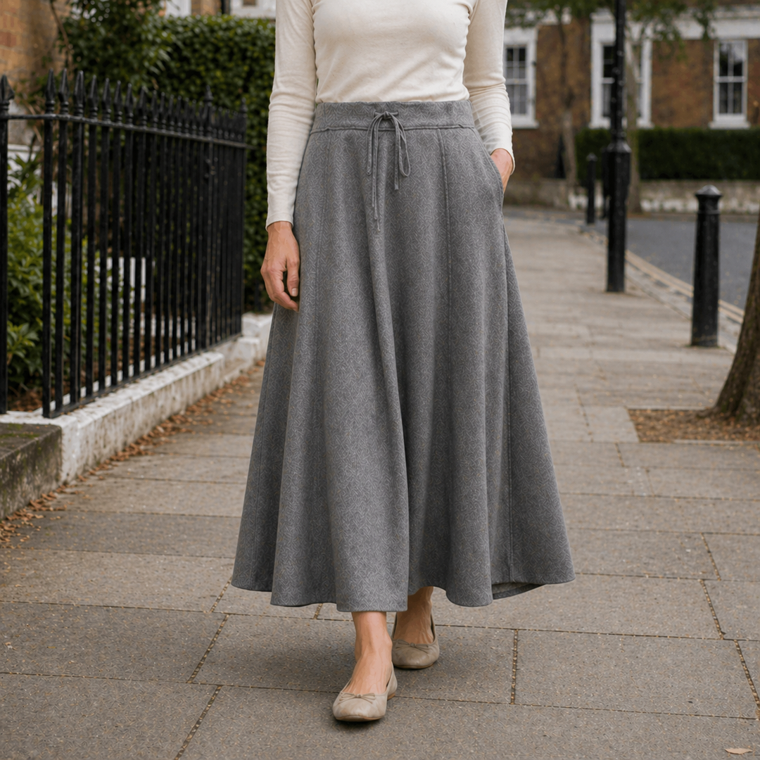 Women's Maxi Skirt with Practical Drawstring in Soft Material