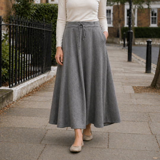 Women's Maxi Skirt with Practical Drawstring in Soft Material