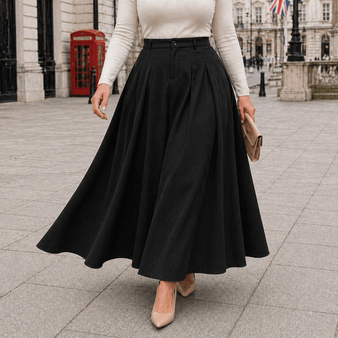 A-Line Maxi Skirt | High-Waisted | Pleated Design