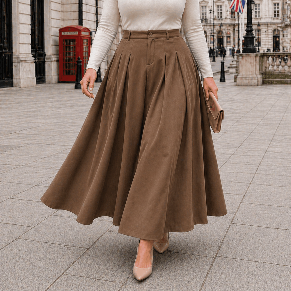 A-Line Maxi Skirt | High-Waisted | Pleated Design
