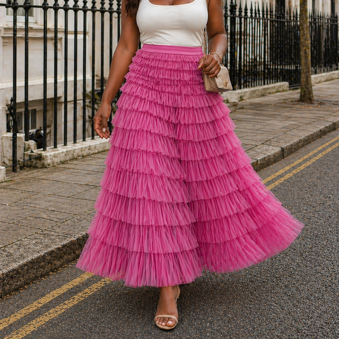 Maxi Skirt Romantic Tulle Elegant Design