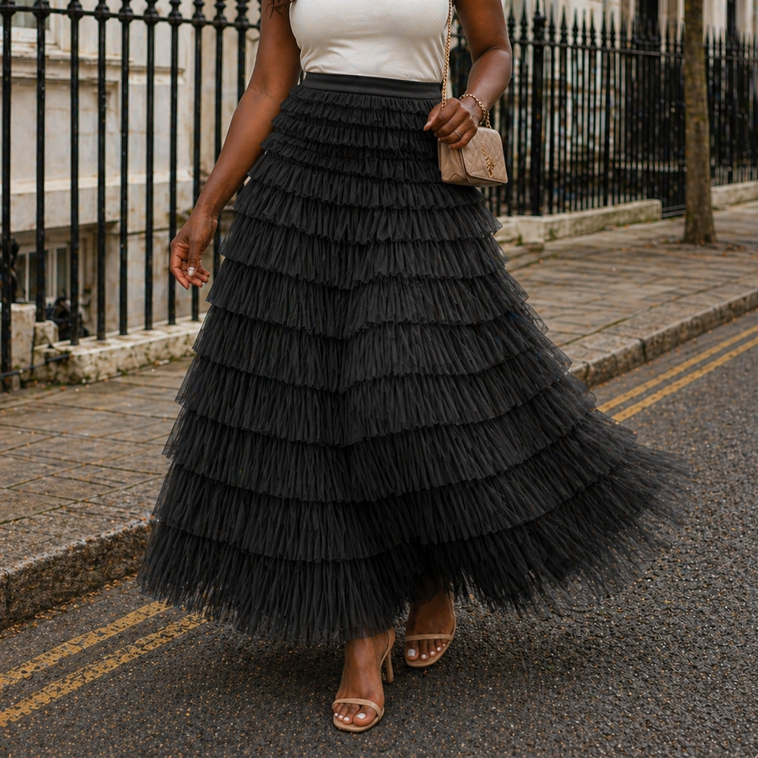 Maxi Skirt Romantic Tulle Elegant Design