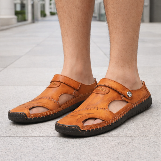 Lex elegant premium leather summer sandals with adjustable support