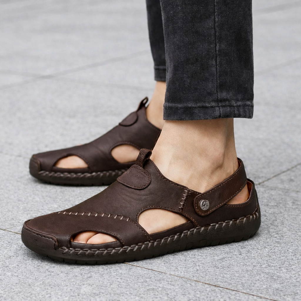 Men's Leather Sandals Breathable Non-Slip