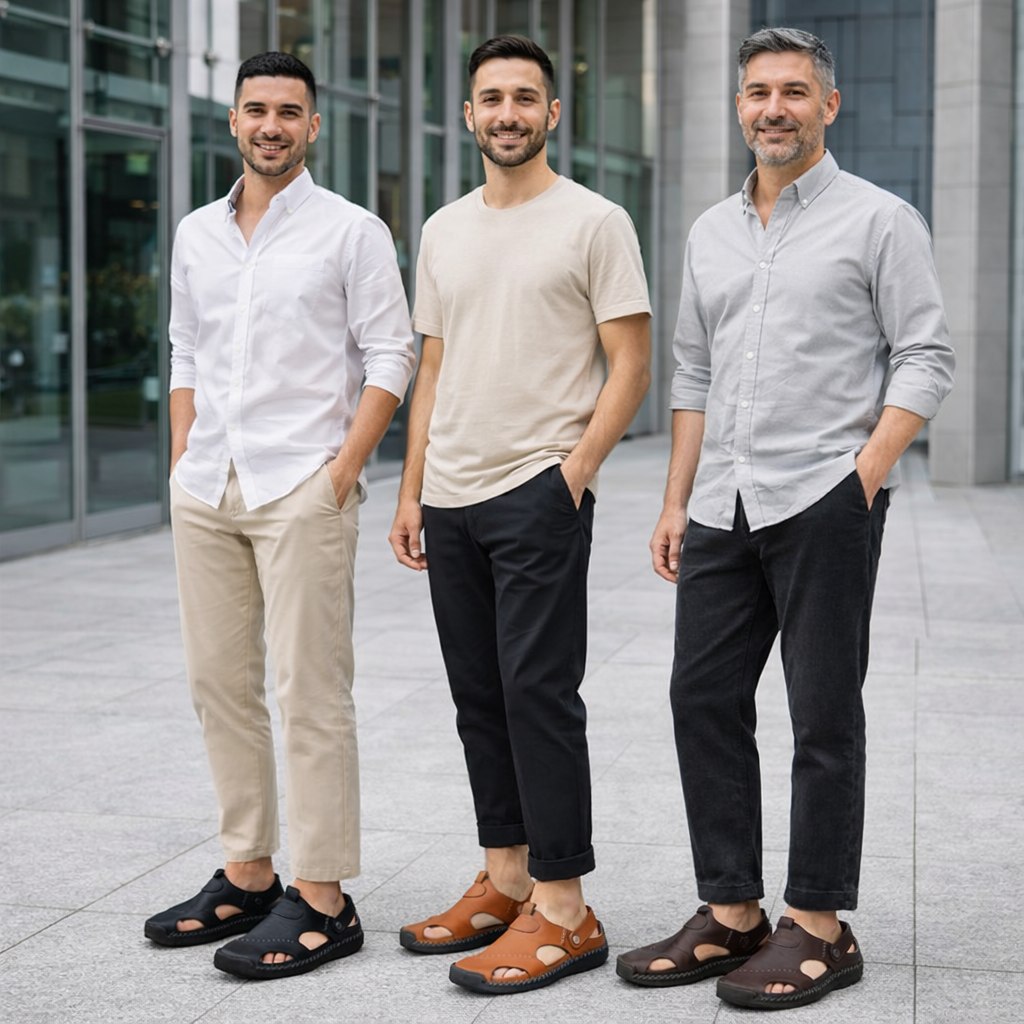 Men's Leather Sandals Breathable Non-Slip