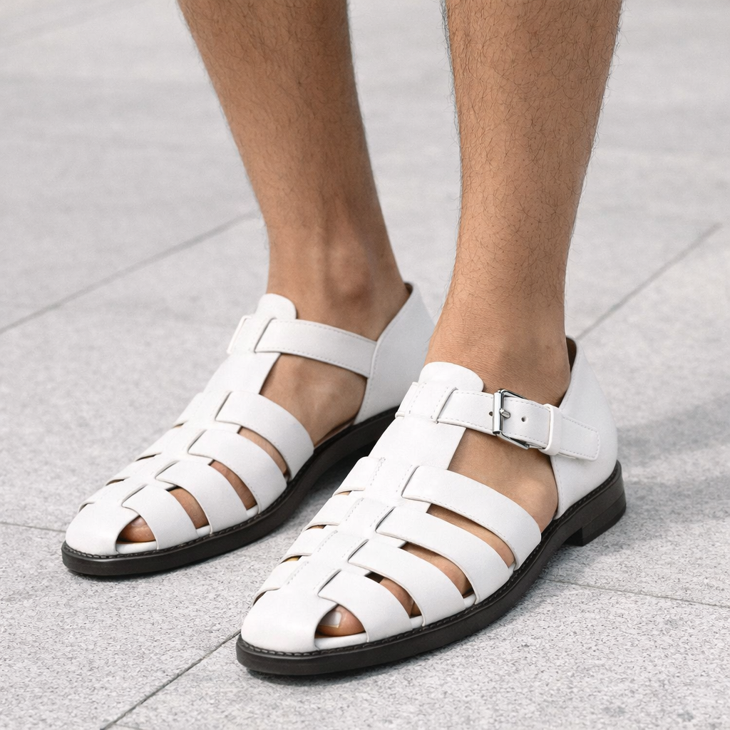 Alfie Men's Leather Sandals Slip On