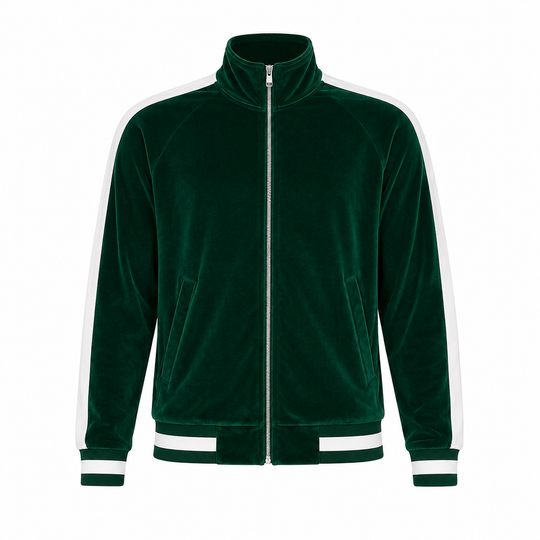 Men's Velvet Tracksuit Full Zip Sporty Leisure Activewear