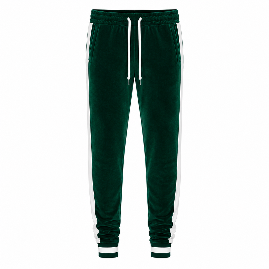 Men's Velvet Tracksuit Full Zip Sporty Leisure Activewear