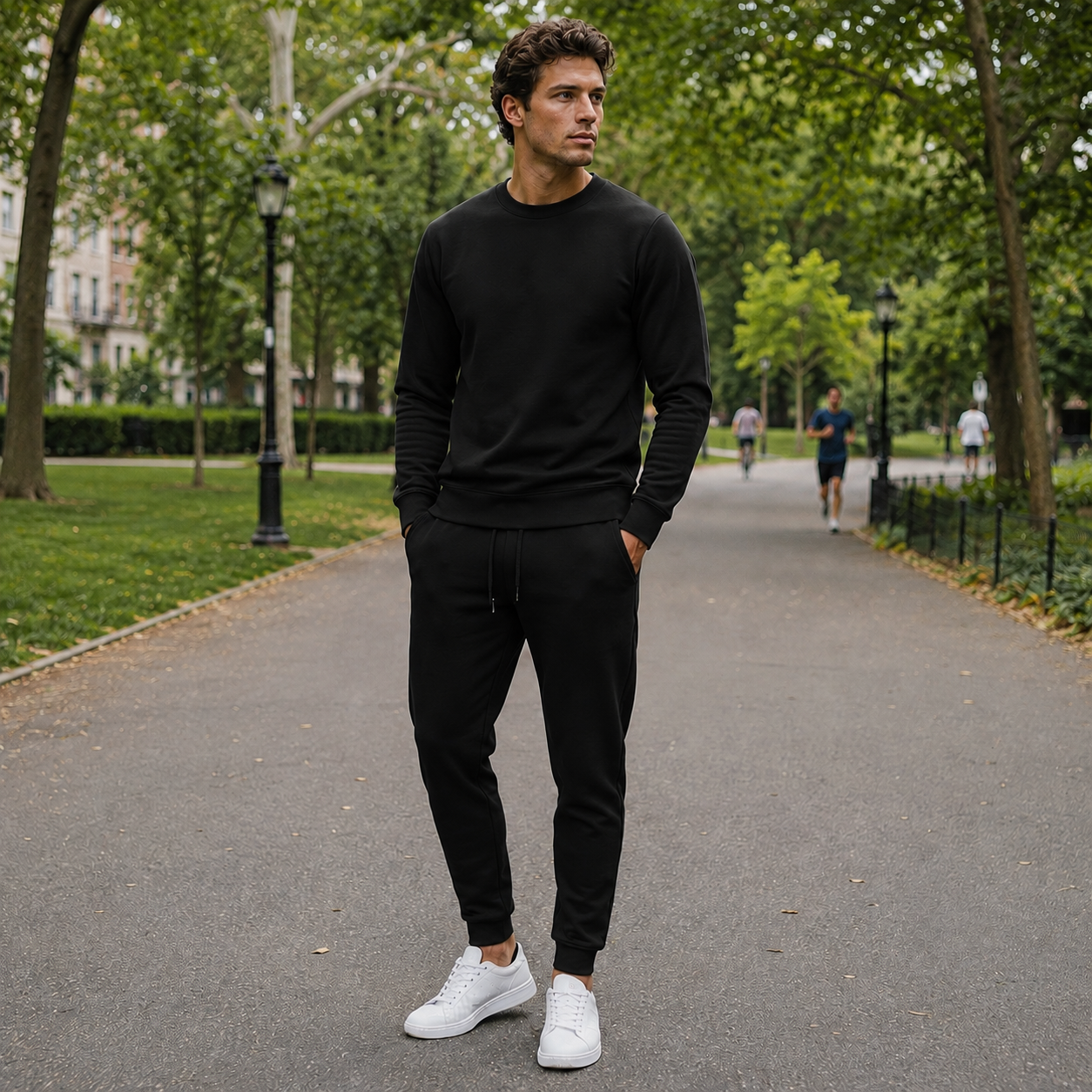 Black / 5XL / Full Outfit (pants + sweater)