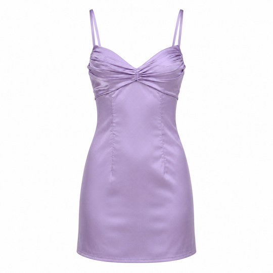 Satin Mini Dress with Sweetheart Neckline and Adjustable Straps