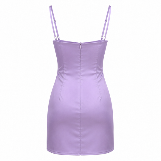 Satin Mini Dress with Sweetheart Neckline and Adjustable Straps