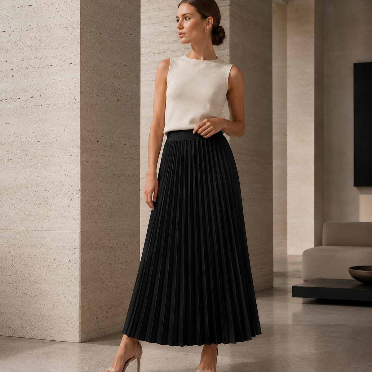 Polyester Maxi Skirt with Regular Fit for All Seasons