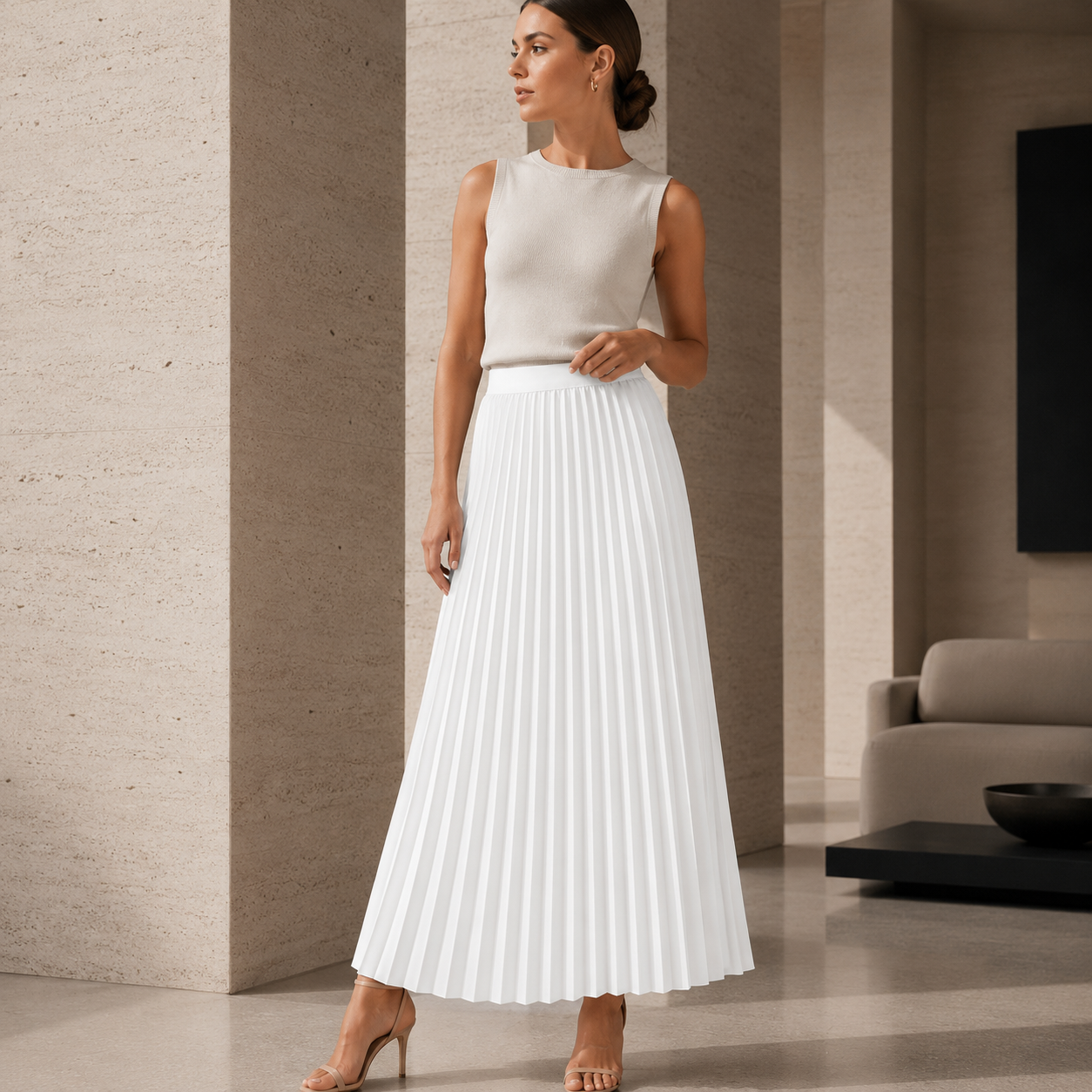 Polyester Maxi Skirt with Regular Fit for All Seasons
