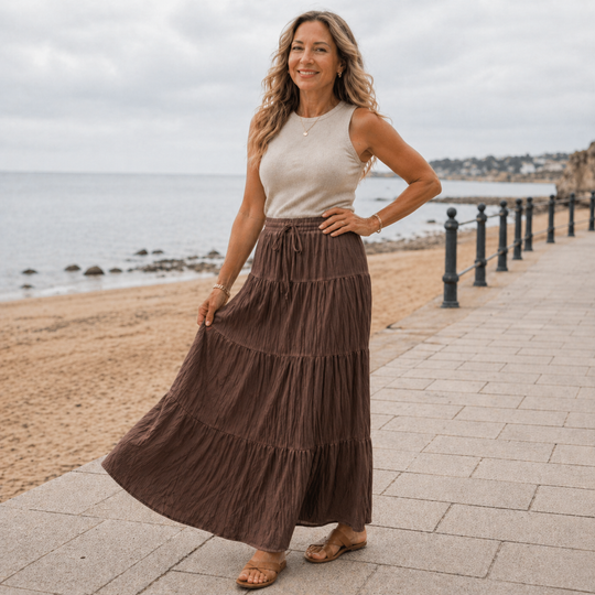 Maxi Skirt | Women's High Waist Pleated Skirt | Comfortable