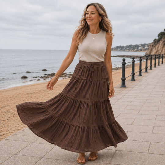 Maxi Skirt | Women's High Waist Pleated Skirt | Comfortable