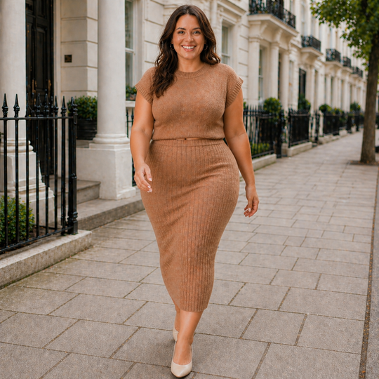 Knit Midi Set Casual Elegance Modern Comfort