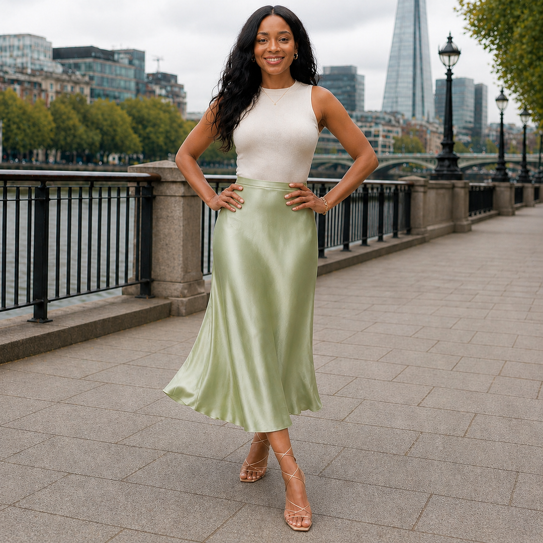 High Waist Midi Skirt | Fluid Style | Comfortable Fit