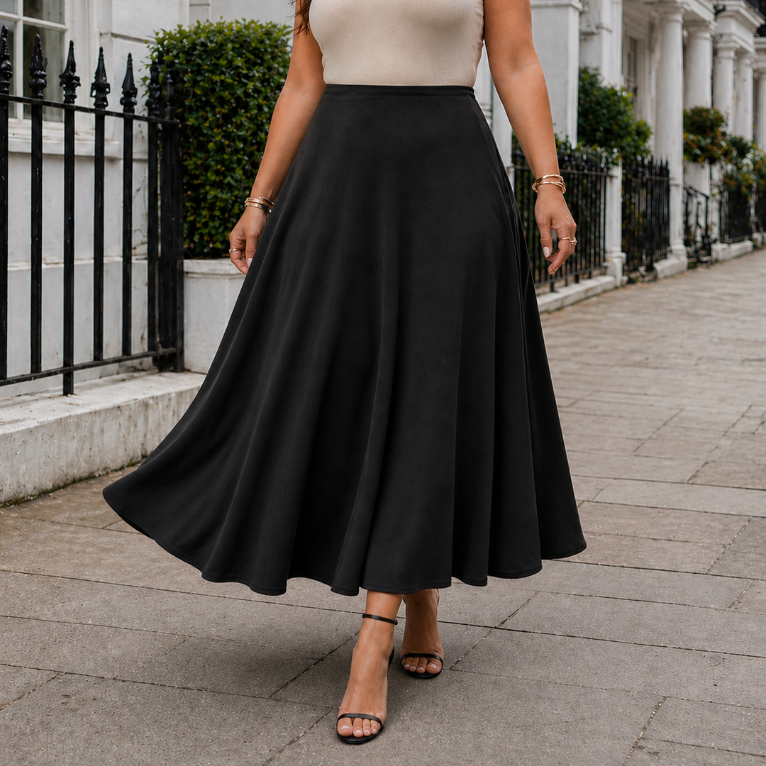 Women's Black Casual Maxi Skirt