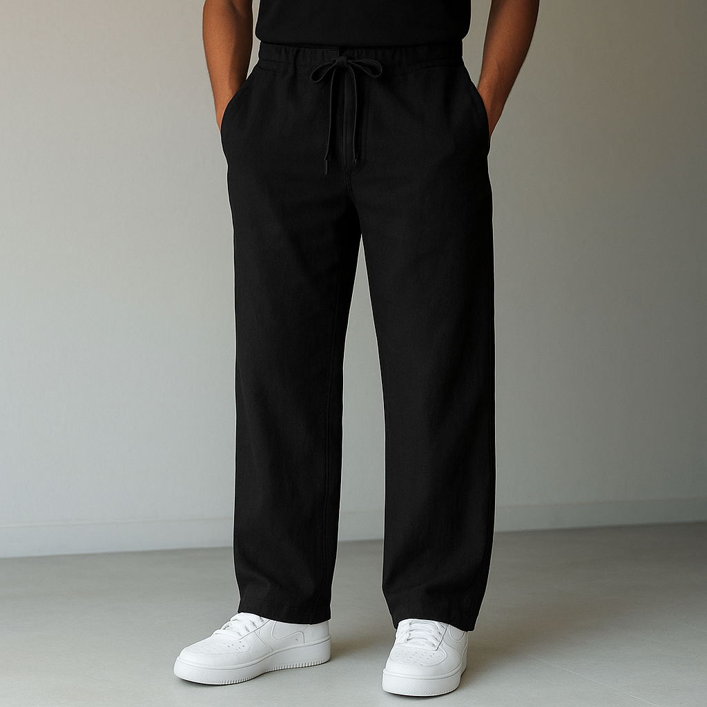 Women's linen trousers loose fit breathable casual summer pants