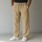 Women's linen trousers loose fit breathable casual summer pants