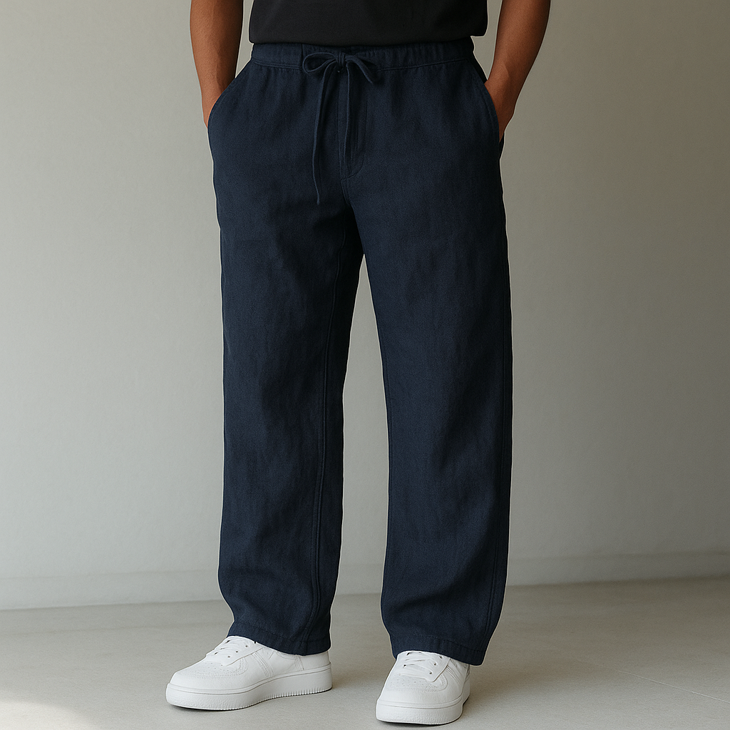 Women's linen trousers loose fit breathable casual summer pants