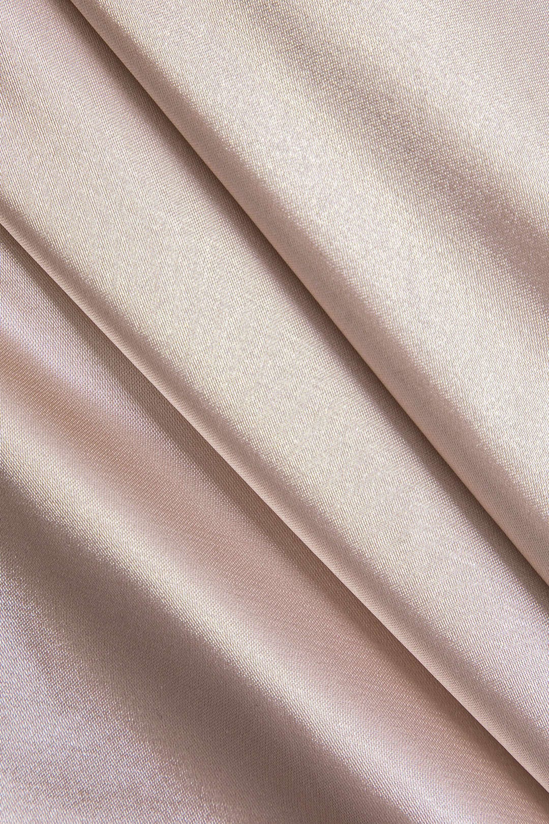 Women's satin blouse one-shoulder balloon sleeve in champagne