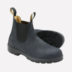 Men Chelsea Boots slip-on elastic side panel in black brown and grey