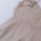 Women's maxi evening dress with cross neckline and side slit, slim formal gown