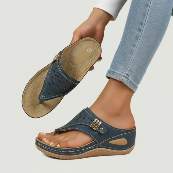 Sandals | Women's Wedge Thong, Gladiator | Adjustable Buckle, Ergonomic Comfort