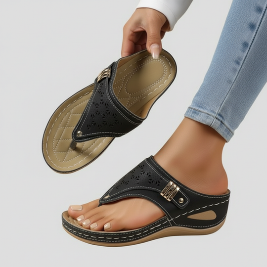 Sandals | Women's Wedge Thong, Gladiator | Adjustable Buckle, Ergonomic Comfort