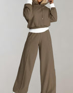 Women's hoodie and jogger set, casual relaxed fit two-piece lounge set